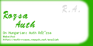 rozsa auth business card
